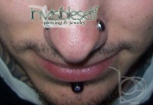 8 gauge double nostril Invisibleself BODY ART